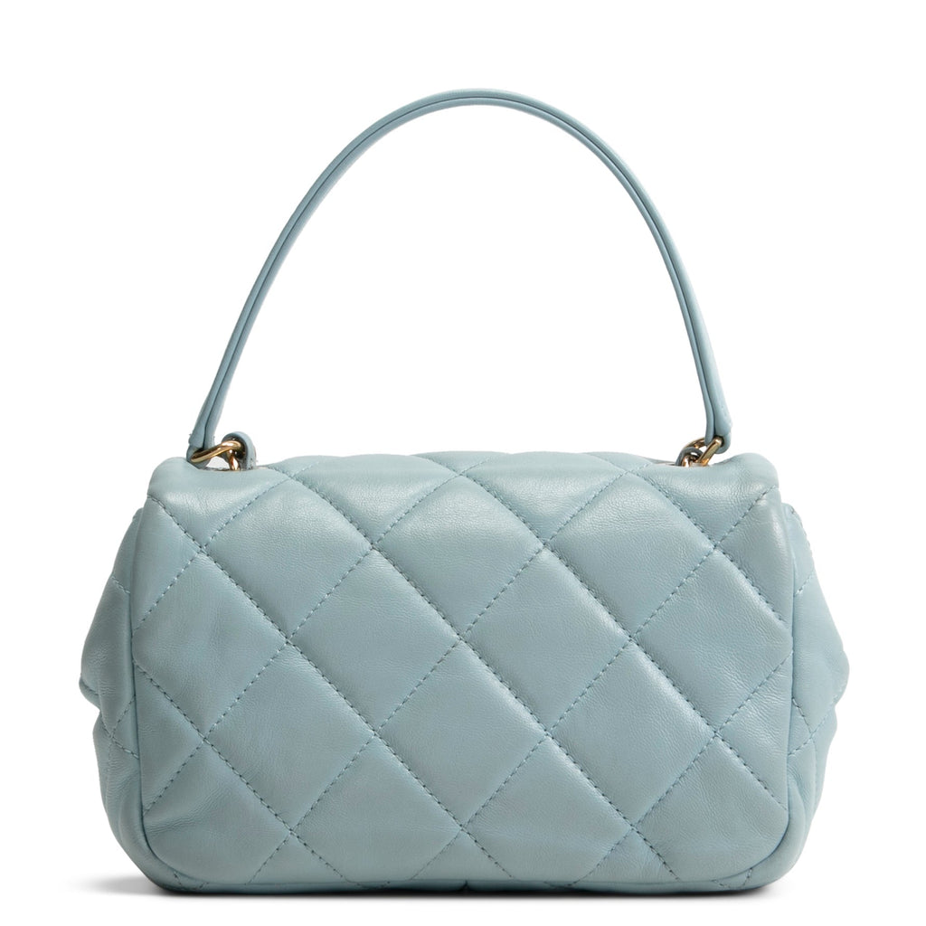 CH Lambskin Quilted Rectangular Mini Flap - Light Blue