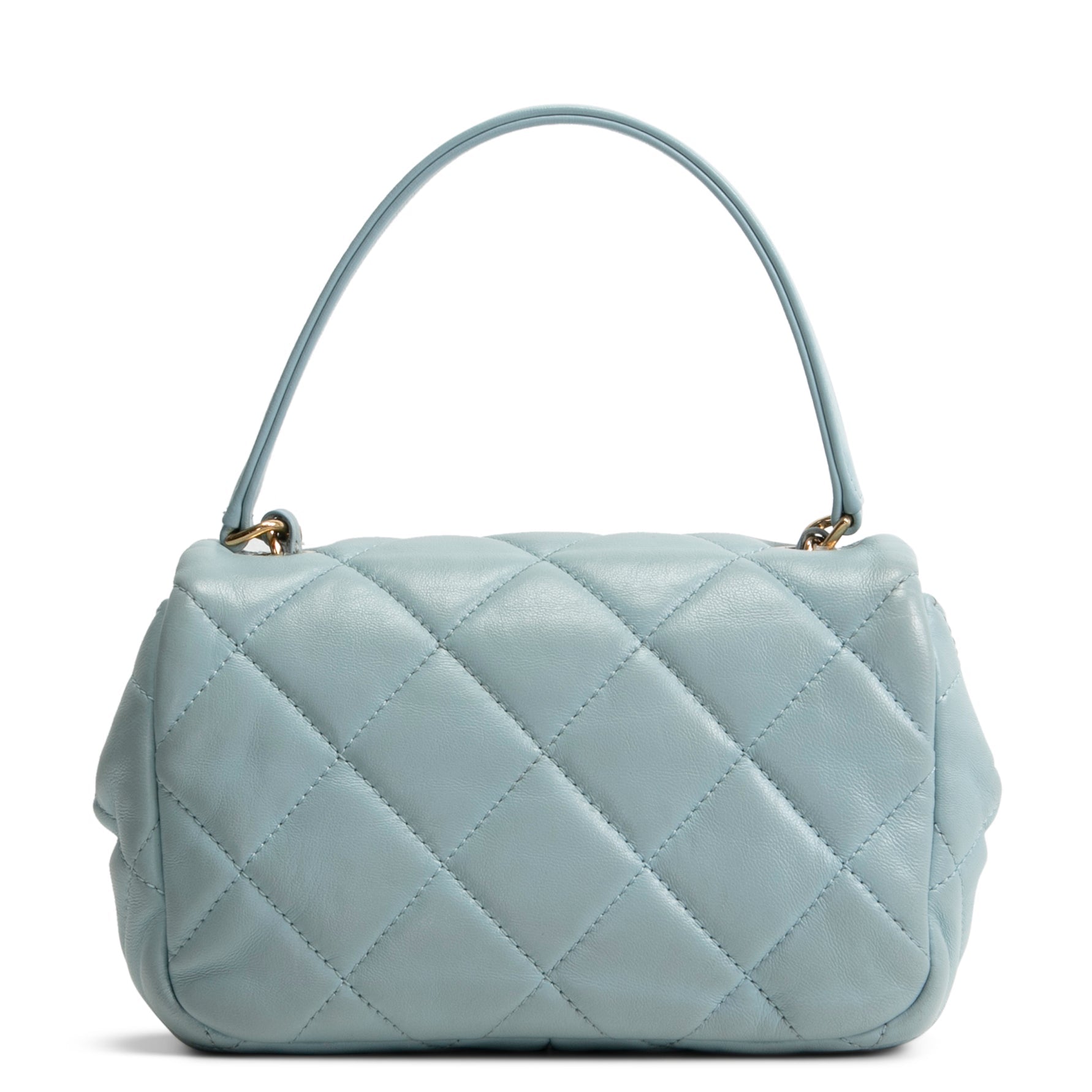 CH Lambskin Quilted Rectangular Mini Flap - Light Blue