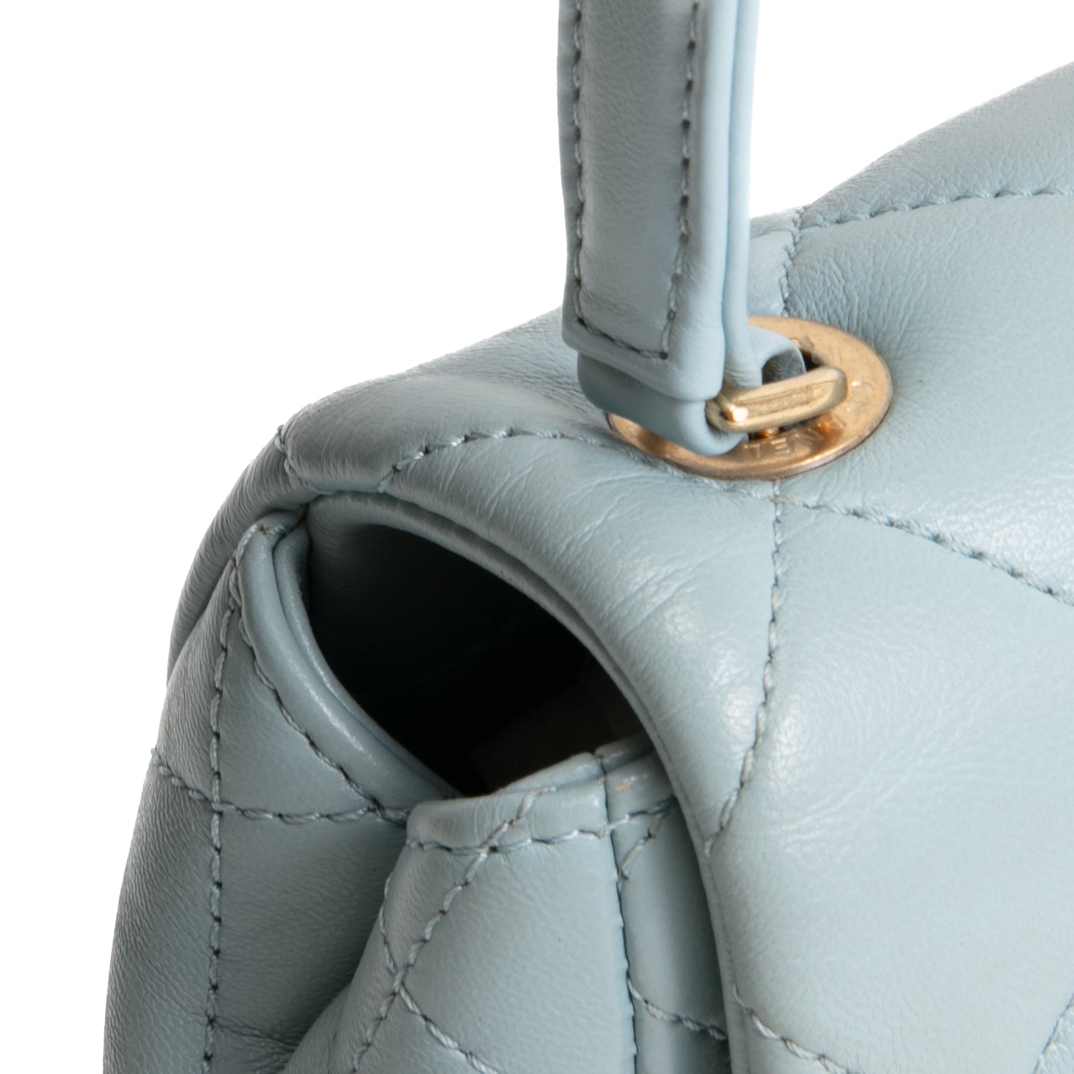 CH Lambskin Quilted Rectangular Mini Flap - Light Blue