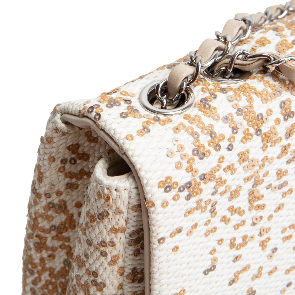 CH Sequins Flap Bag - Ivory