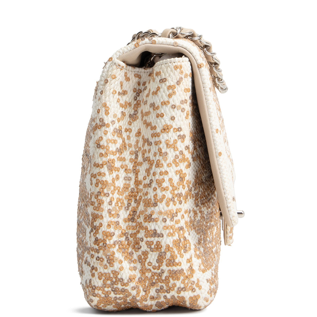 CH Sequins Flap Bag - Ivory