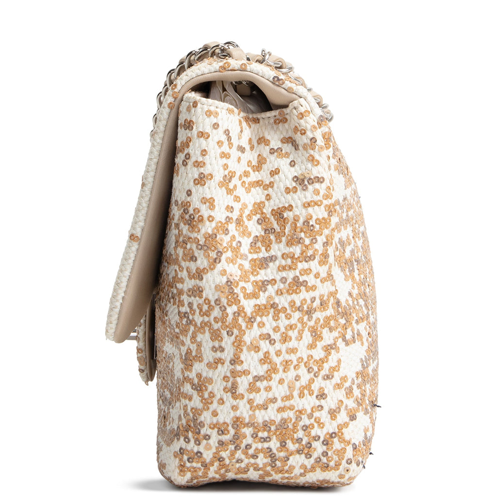 CH Sequins Flap Bag - Ivory