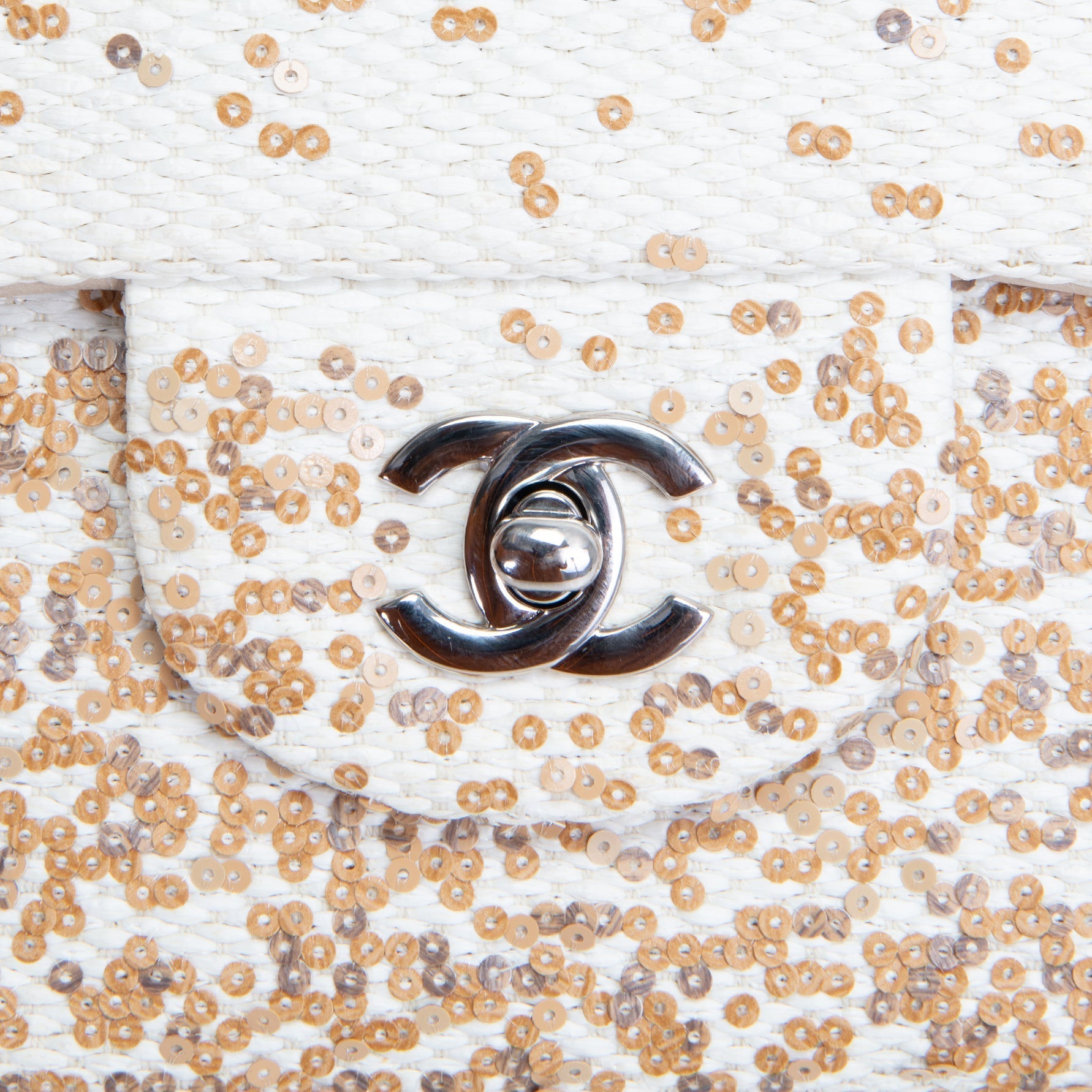 CH Sequins Flap Bag - Ivory