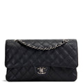 CH Classic Caviar Medium Double Flap - Black