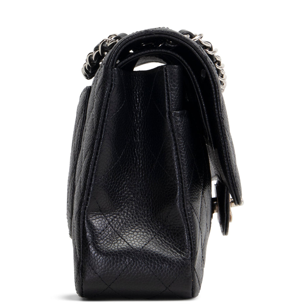 CH Classic Caviar Medium Double Flap - Black