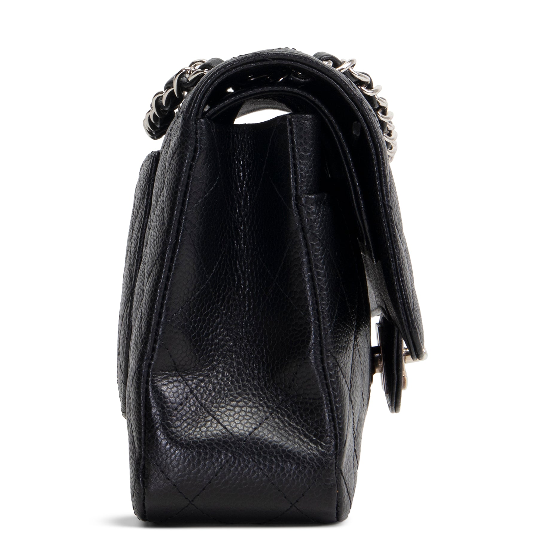 CH Classic Caviar Medium Double Flap - Black