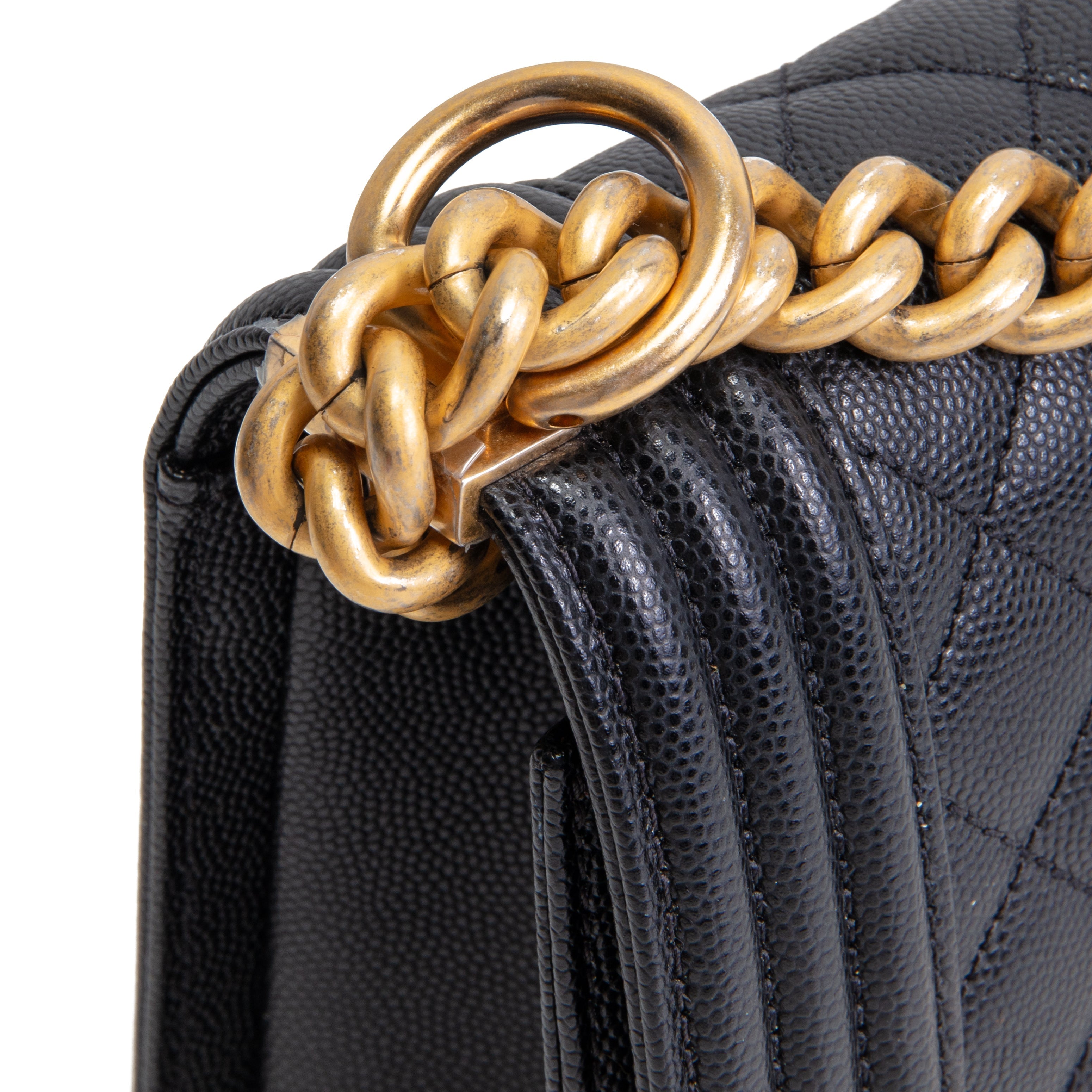 CH Caviar Medium Boy Bag - Black