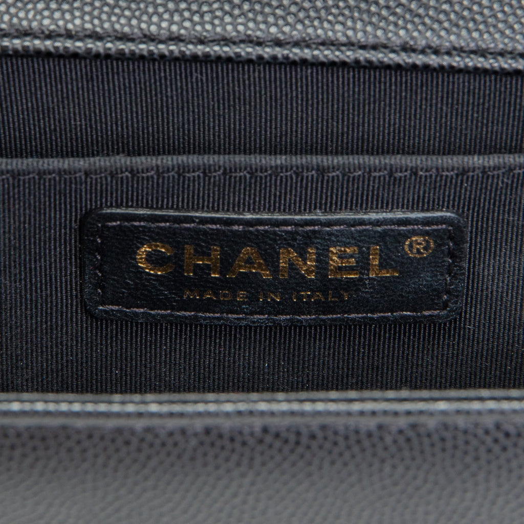 CH Caviar Medium Boy Bag - Black