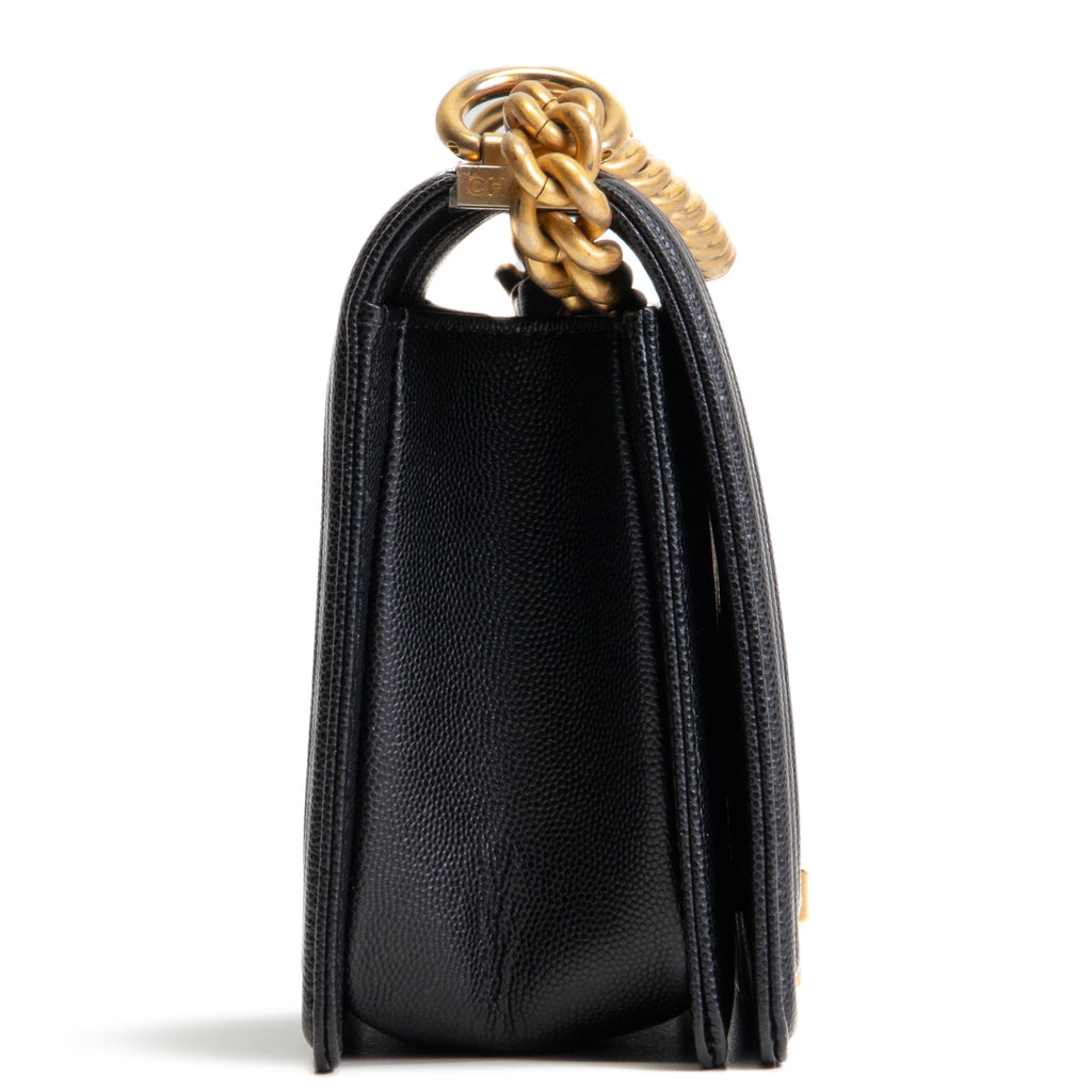 CH Caviar Medium Boy Bag - Black