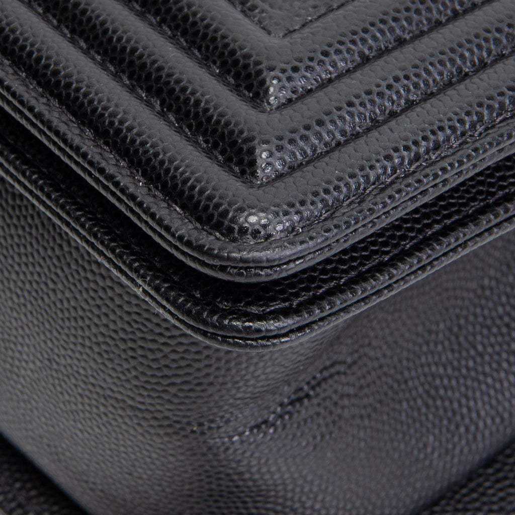 CH Caviar Medium Boy Bag - Black