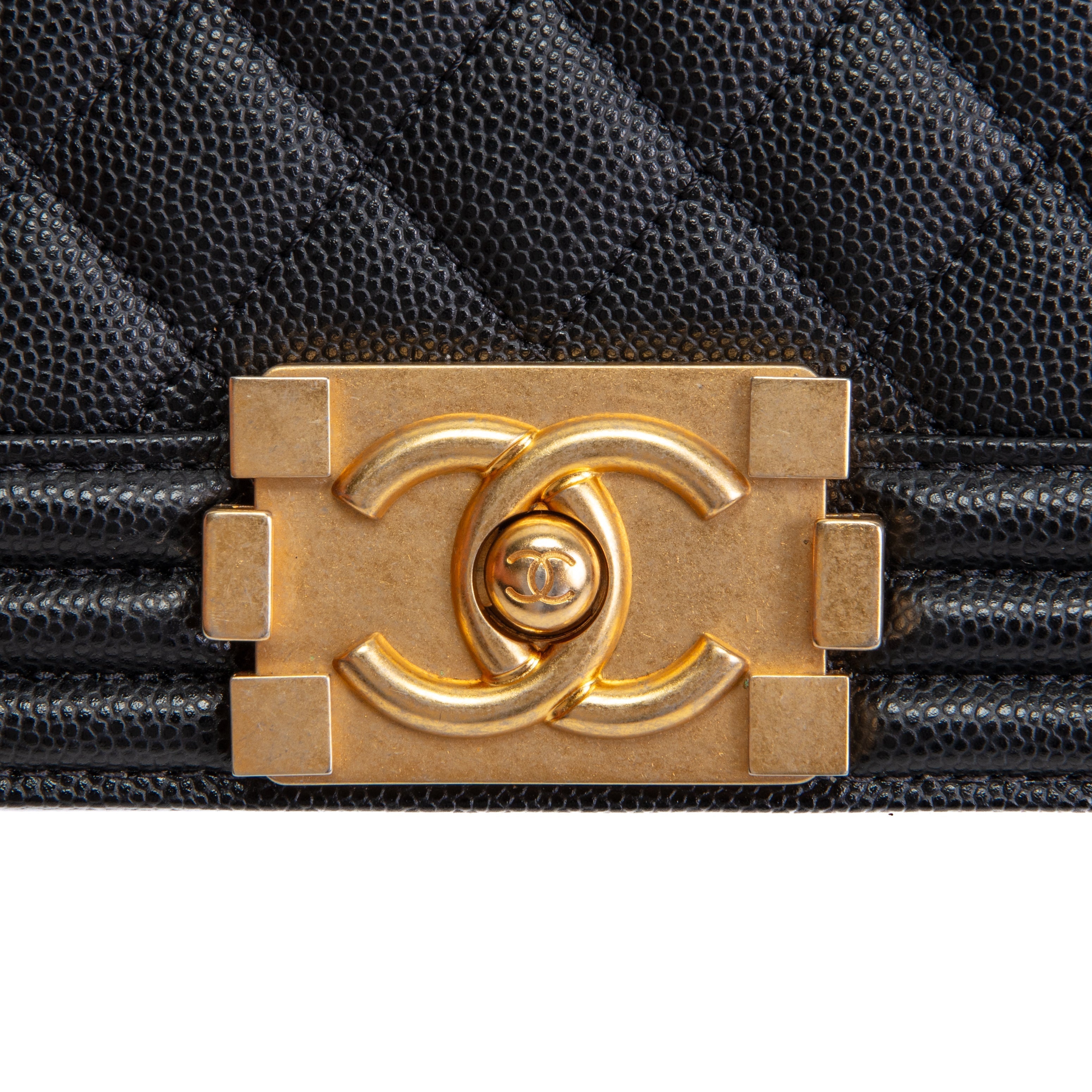 CH Caviar Medium Boy Bag - Black