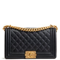 CH Caviar Medium Boy Bag - Black