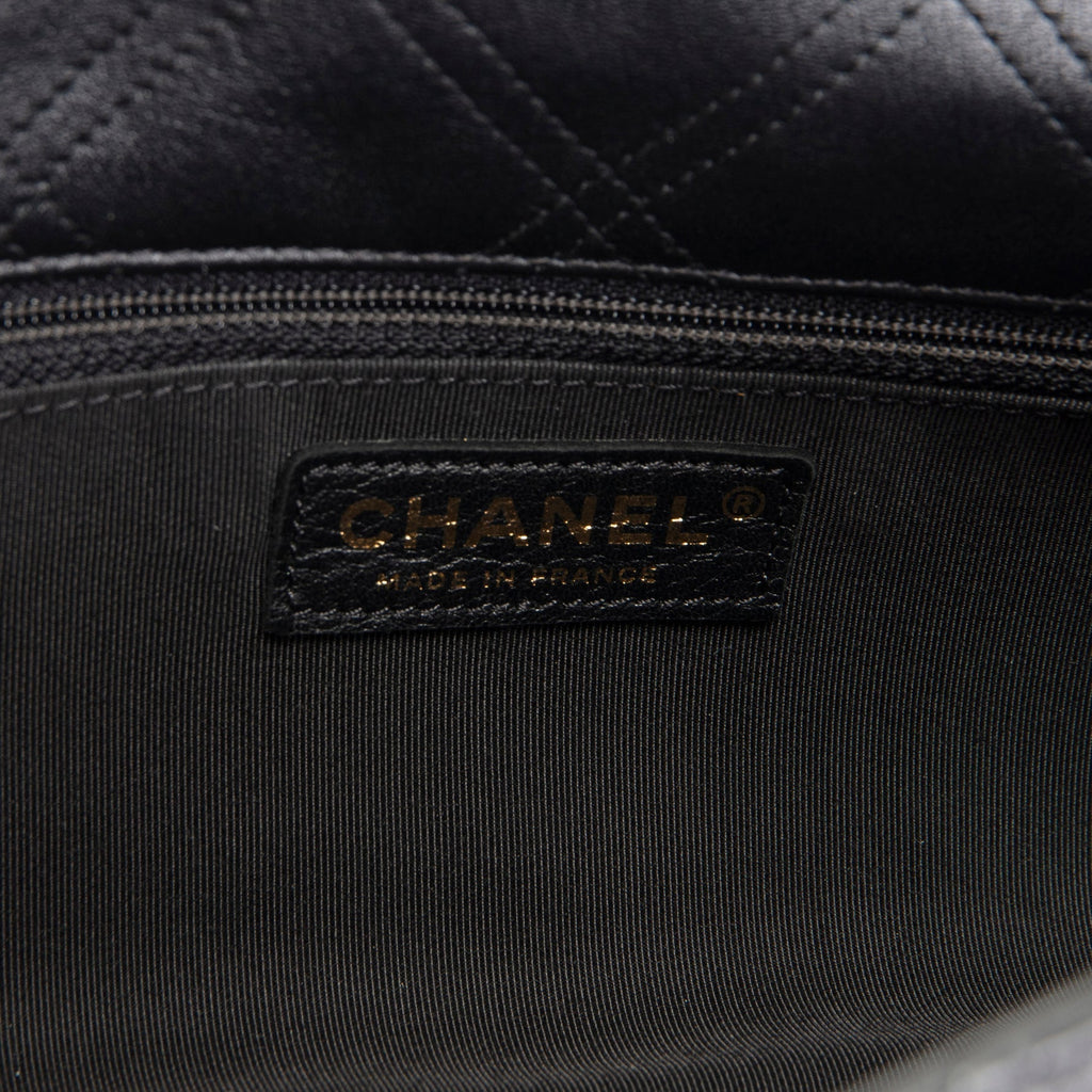 CH CC Flap Pearl Studded Quilted Lambskin - Black