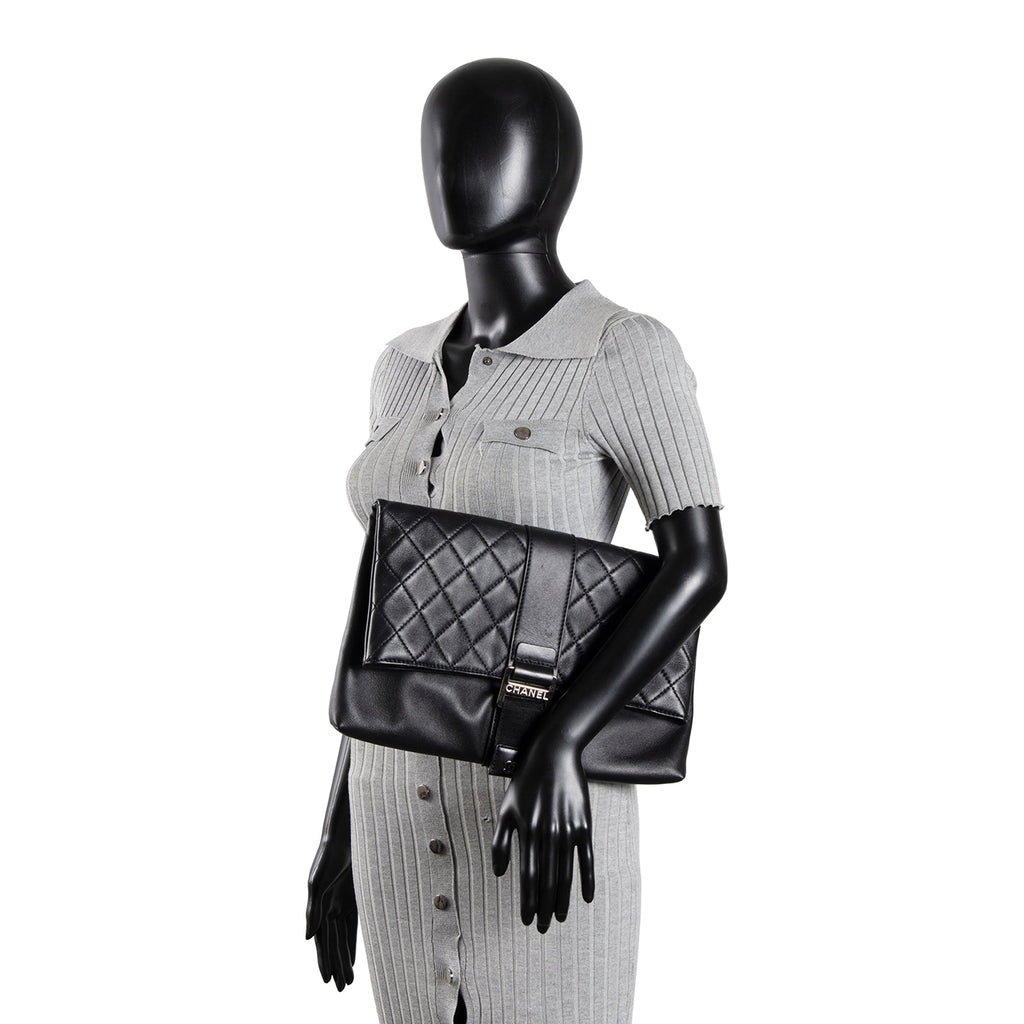 CH Grip Clutch Black Calfskin