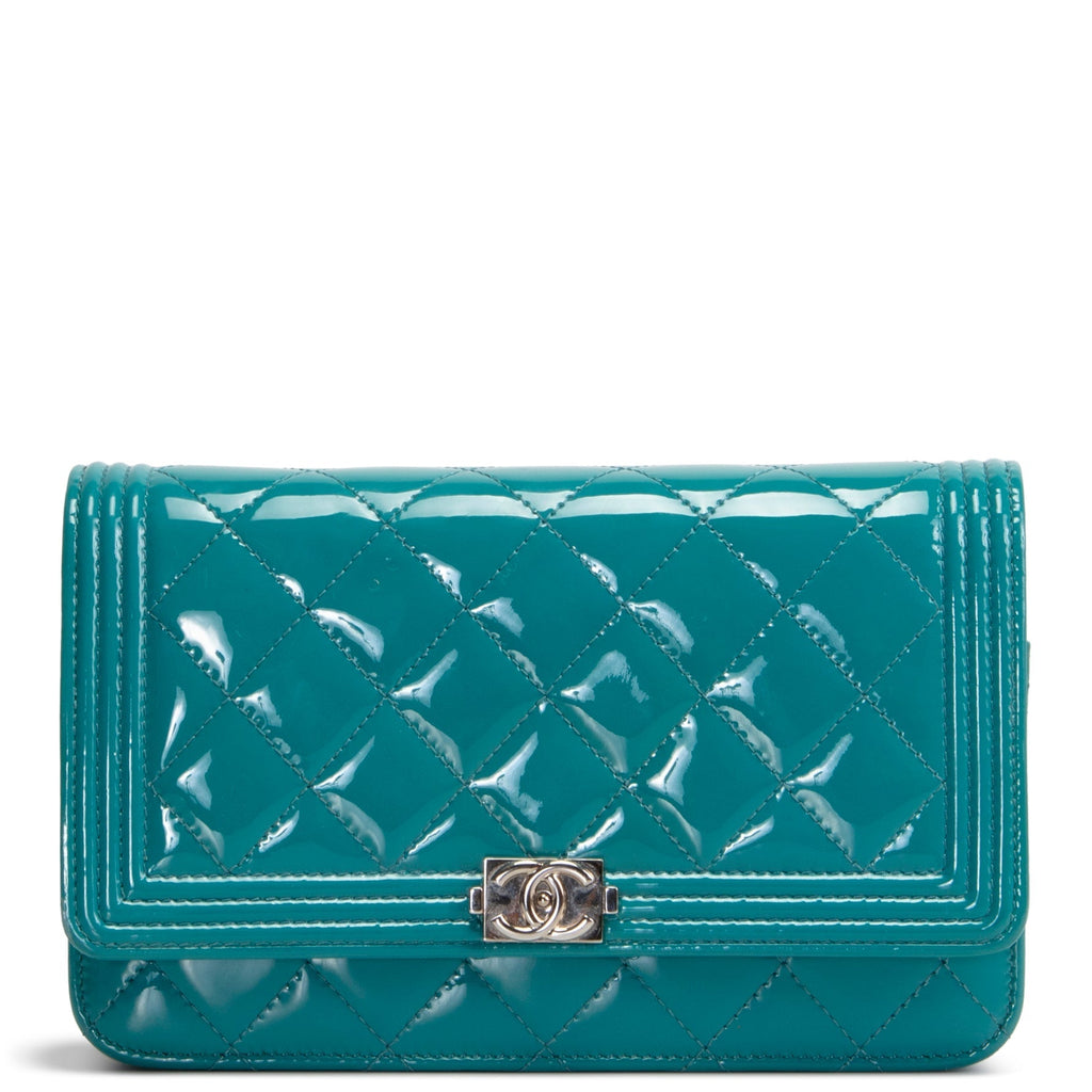 CH Patent Boy Wallet On Chain - Turquoise