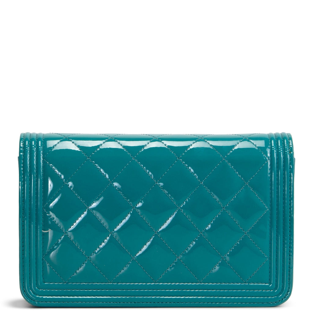 CH Patent Boy Wallet On Chain - Turquoise