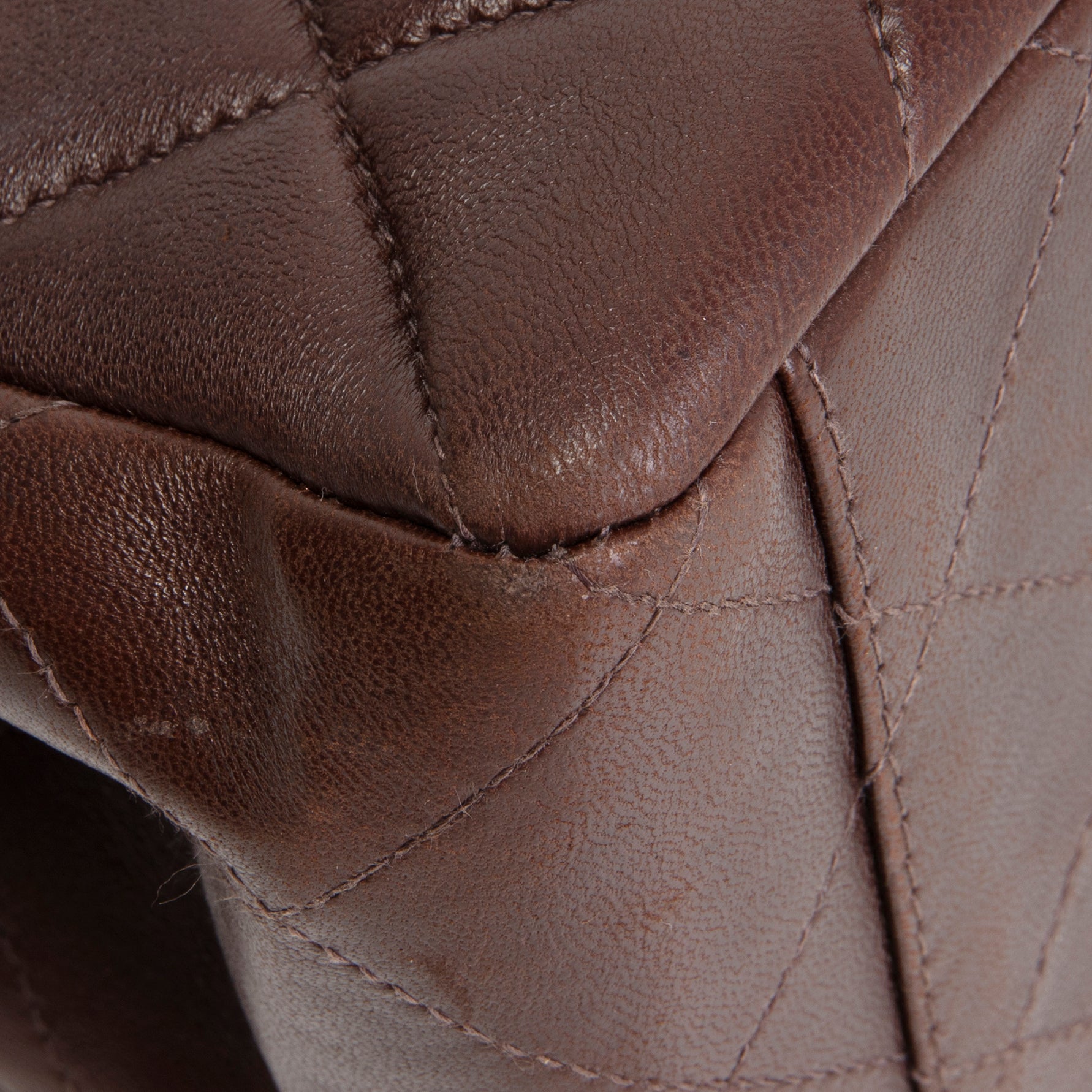 CH Vintage Lambskin Quilted CC Bakelite Turnlock Tote - Brown