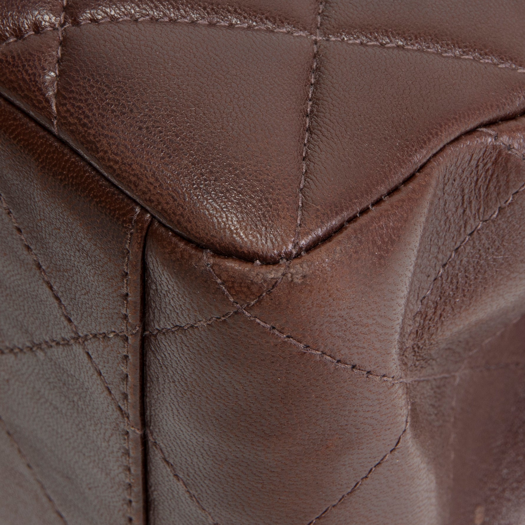 CH Vintage Lambskin Quilted CC Bakelite Turnlock Tote - Brown