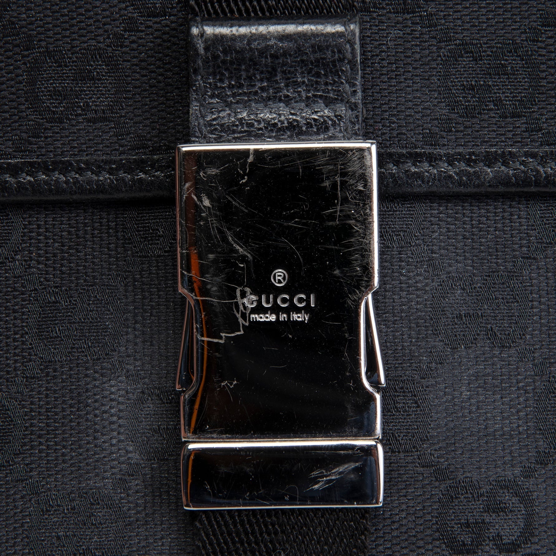 GU GG Canvas Waist Bag - Black OUTLET FINAL SALE