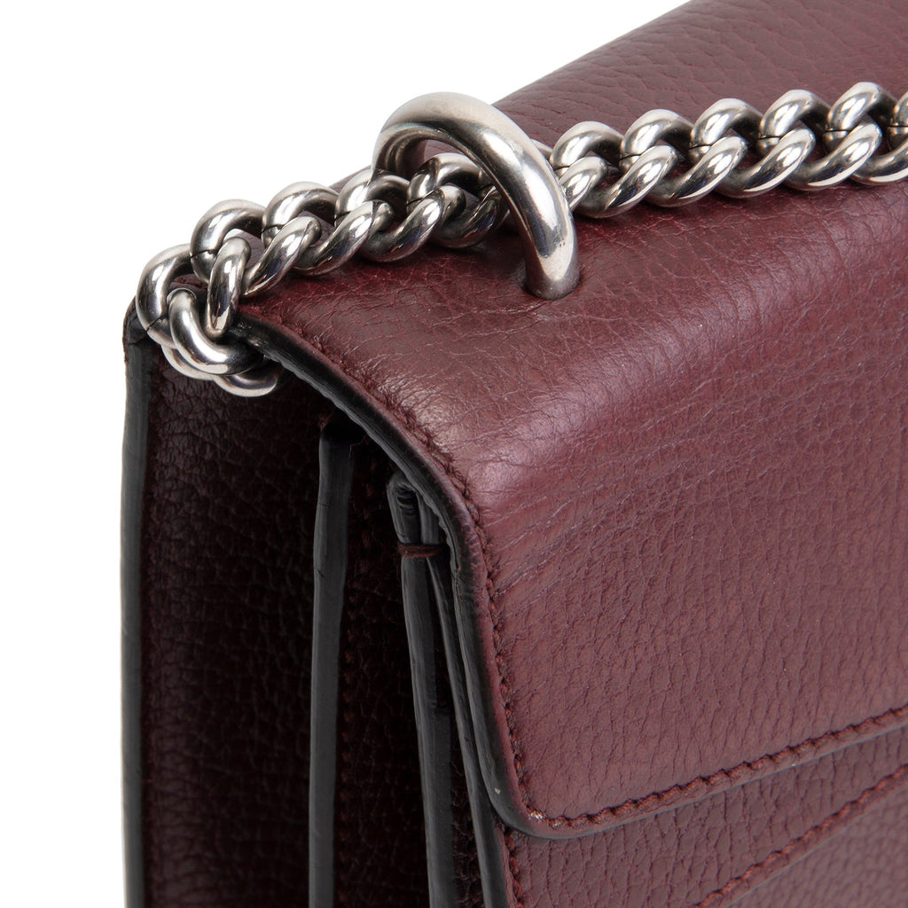 GU Leather Crystal Embellished Dionysus Small - Burgundy