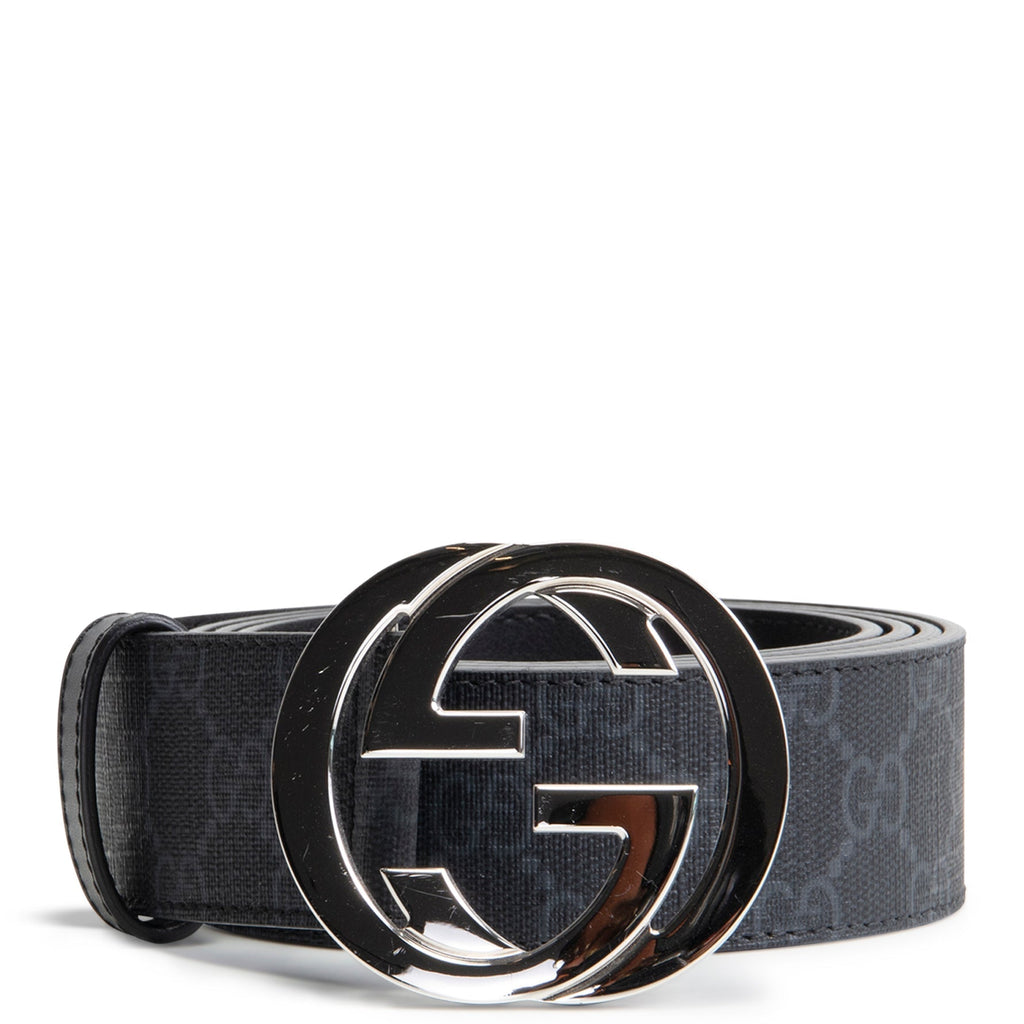 GU GG Supreme Interlocking G Belt - Black
