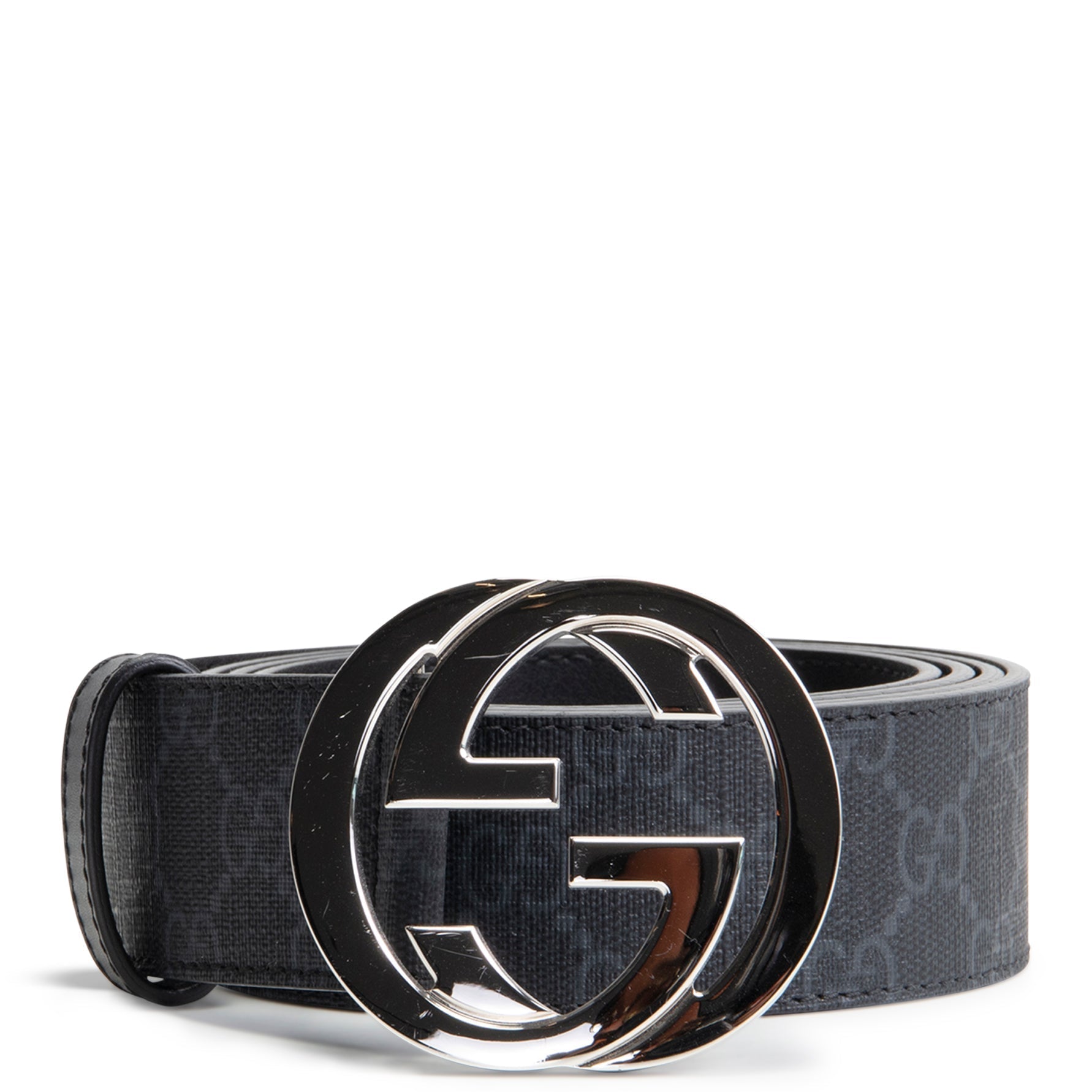 GU GG Supreme Interlocking G Belt - Black