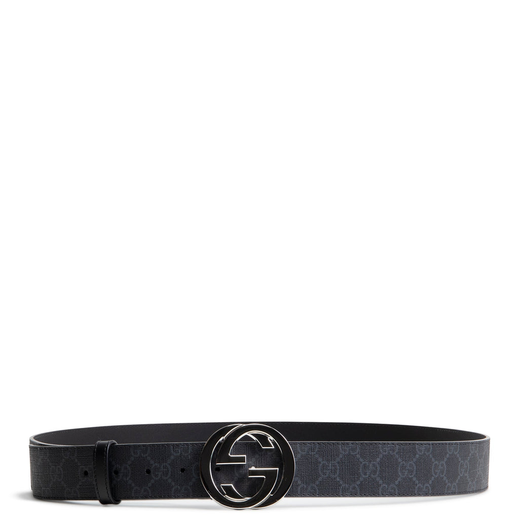GU GG Supreme Interlocking G Belt - Black