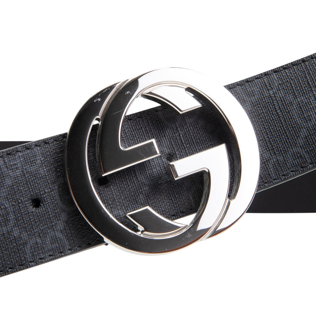 GU GG Supreme Interlocking G Belt - Black