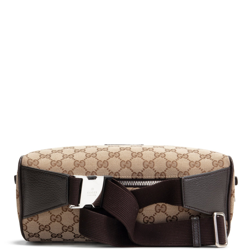 GU GG Canvas Belt Bag - Beige & Ebony