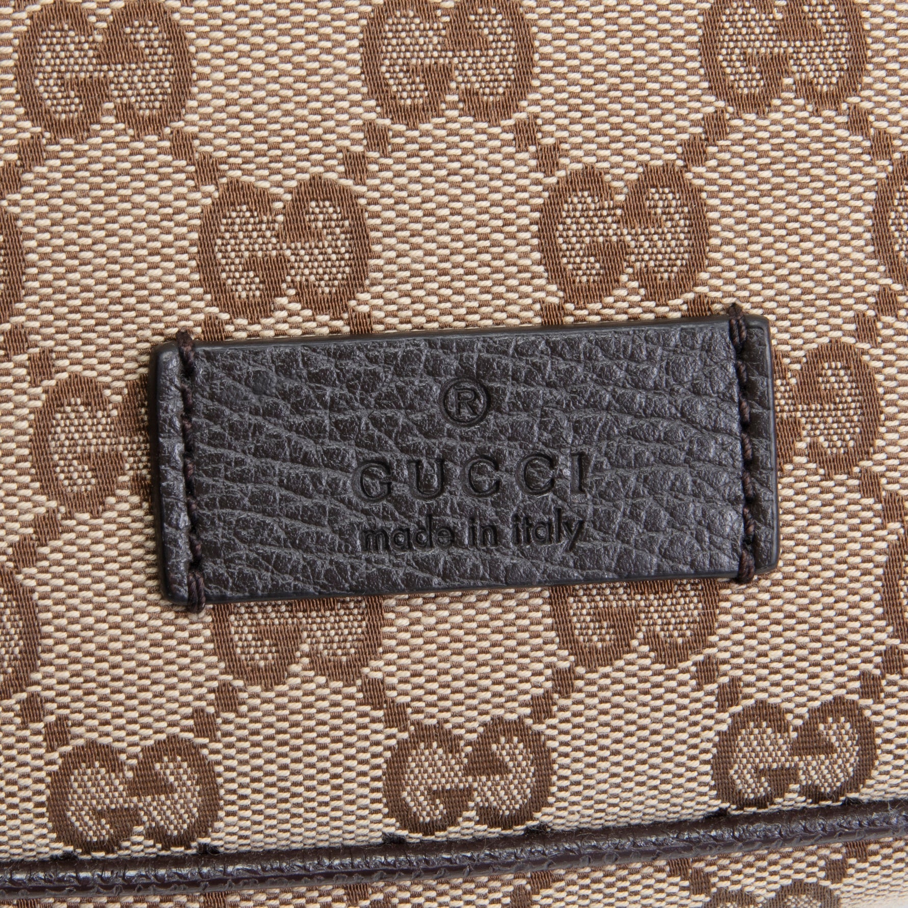 GU GG Canvas Belt Bag - Beige & Ebony