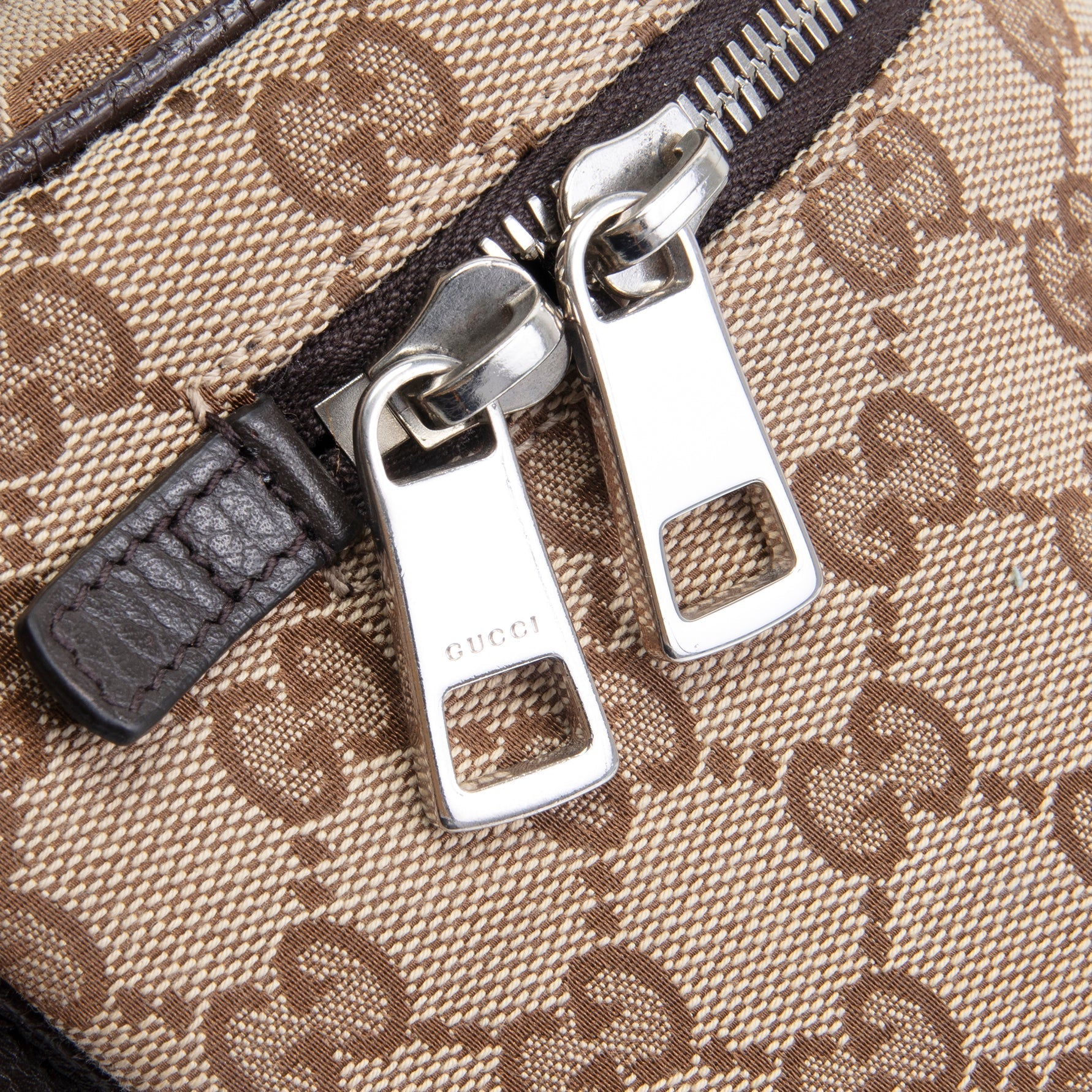 GU GG Canvas Belt Bag - Beige & Ebony