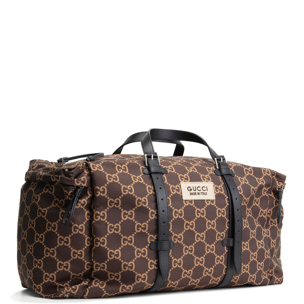 GU GG Nylon Ripstop Duffel Bag - Brown