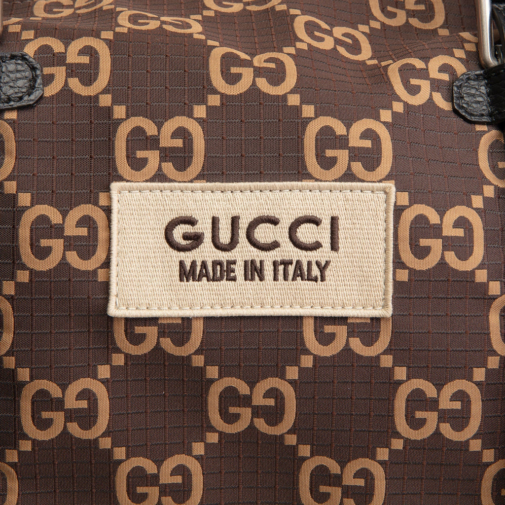 GU GG Nylon Ripstop Duffel Bag - Brown