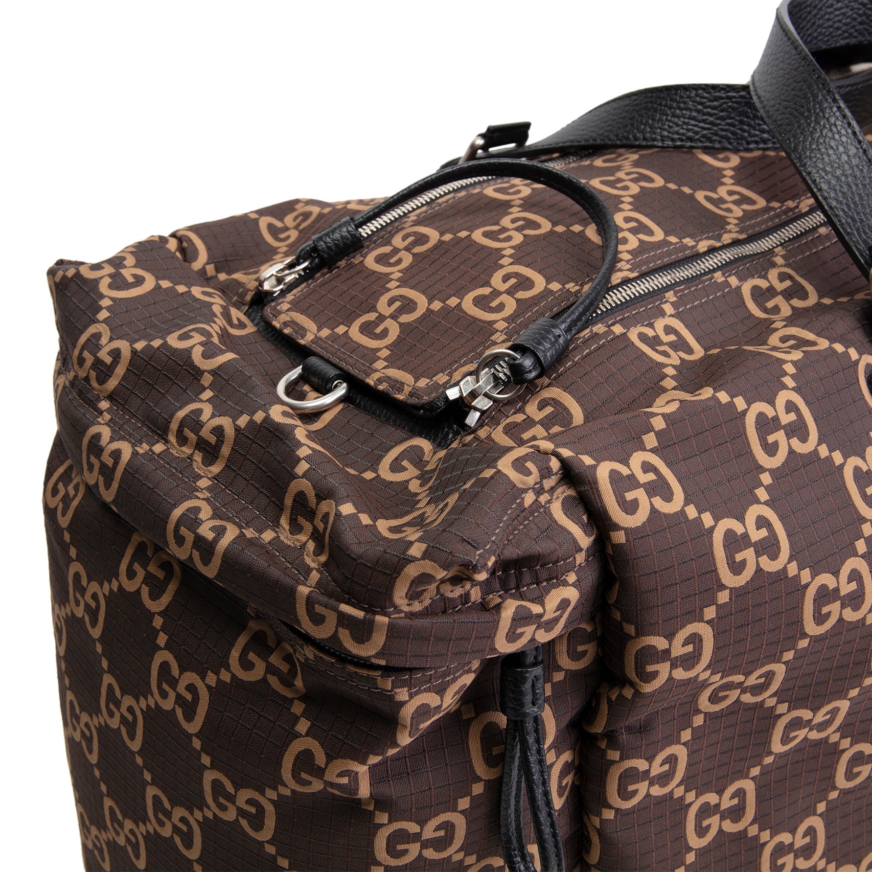 GU GG Nylon Ripstop Duffel Bag - Brown