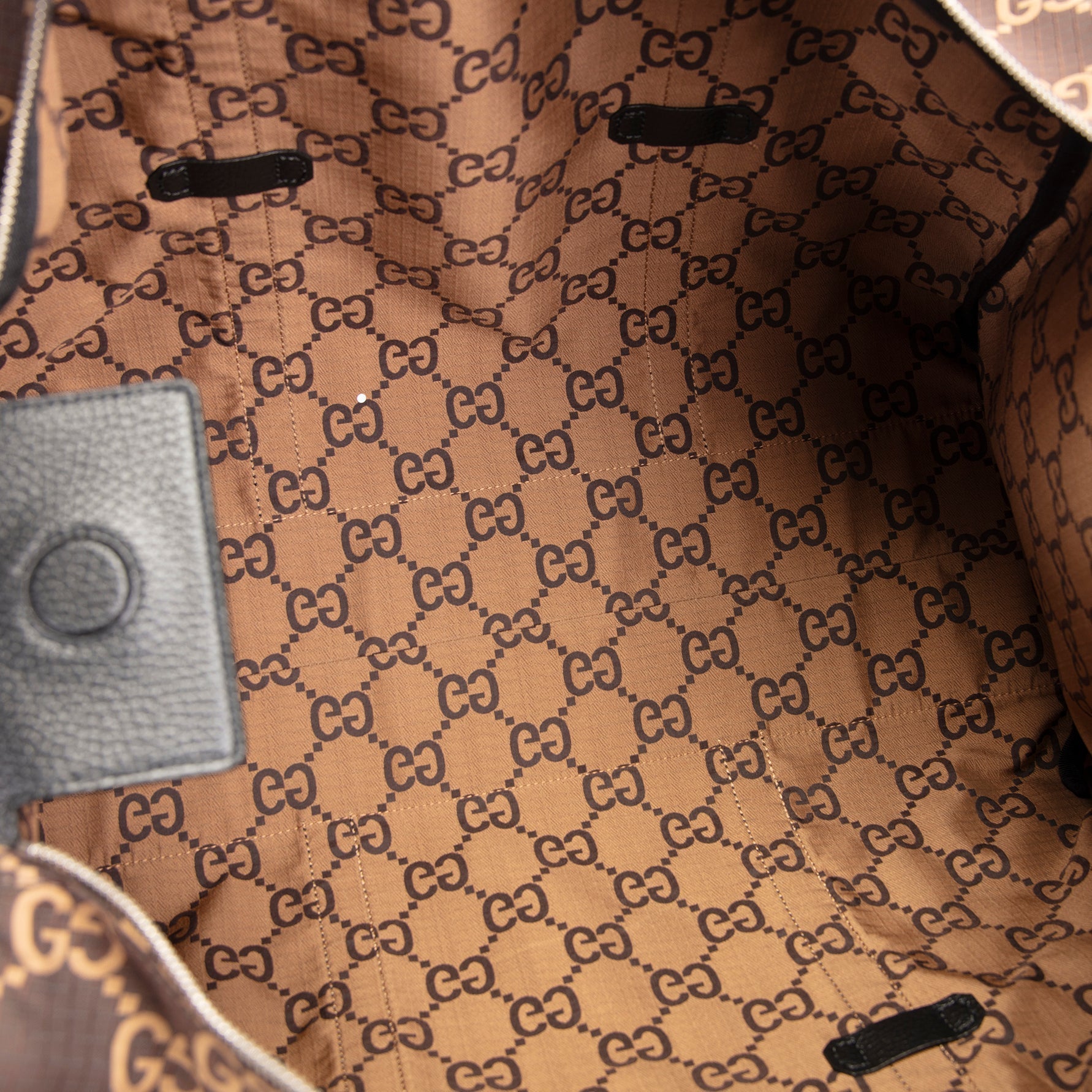 GU GG Nylon Ripstop Duffel Bag - Brown