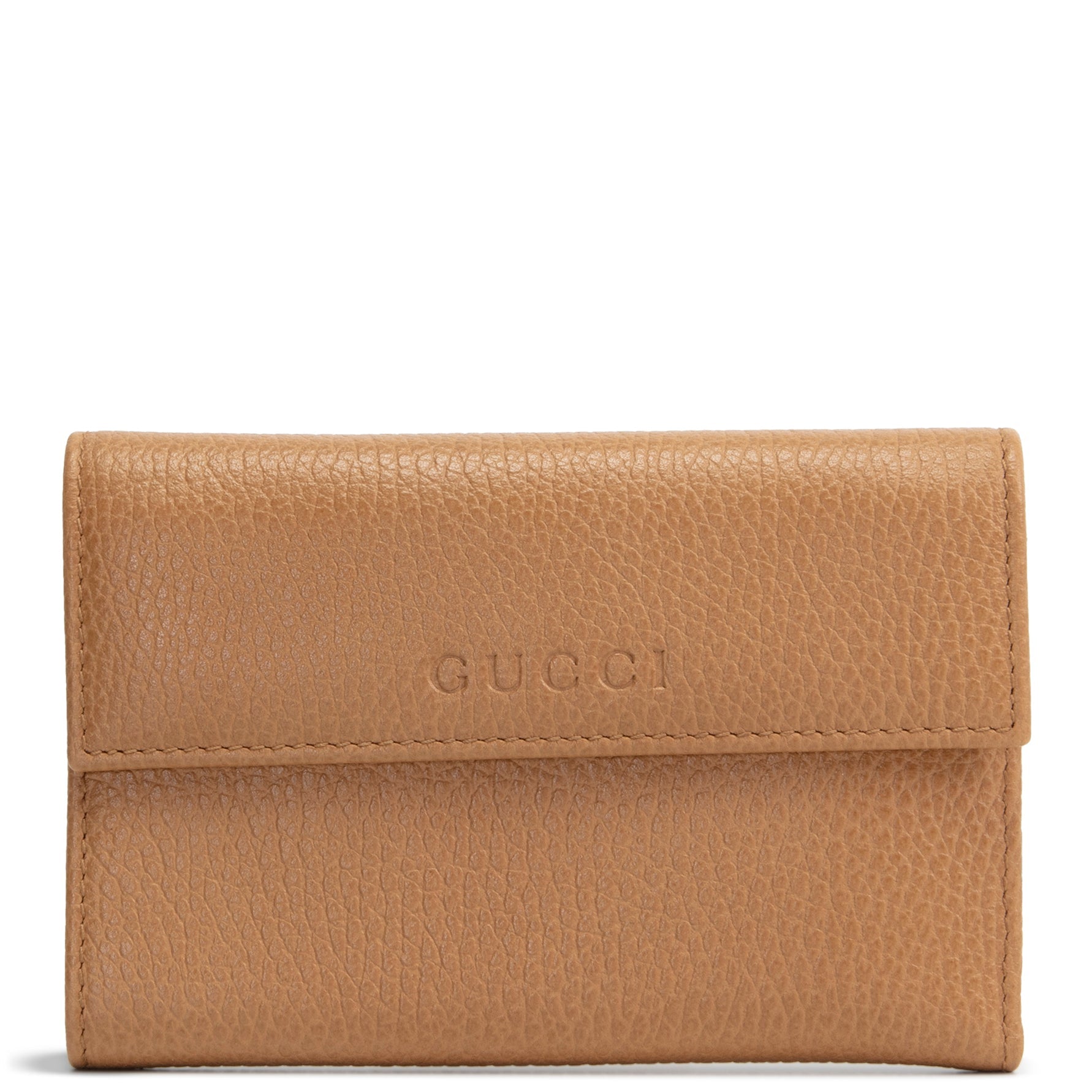 GU Leather French Wallet - Cognac