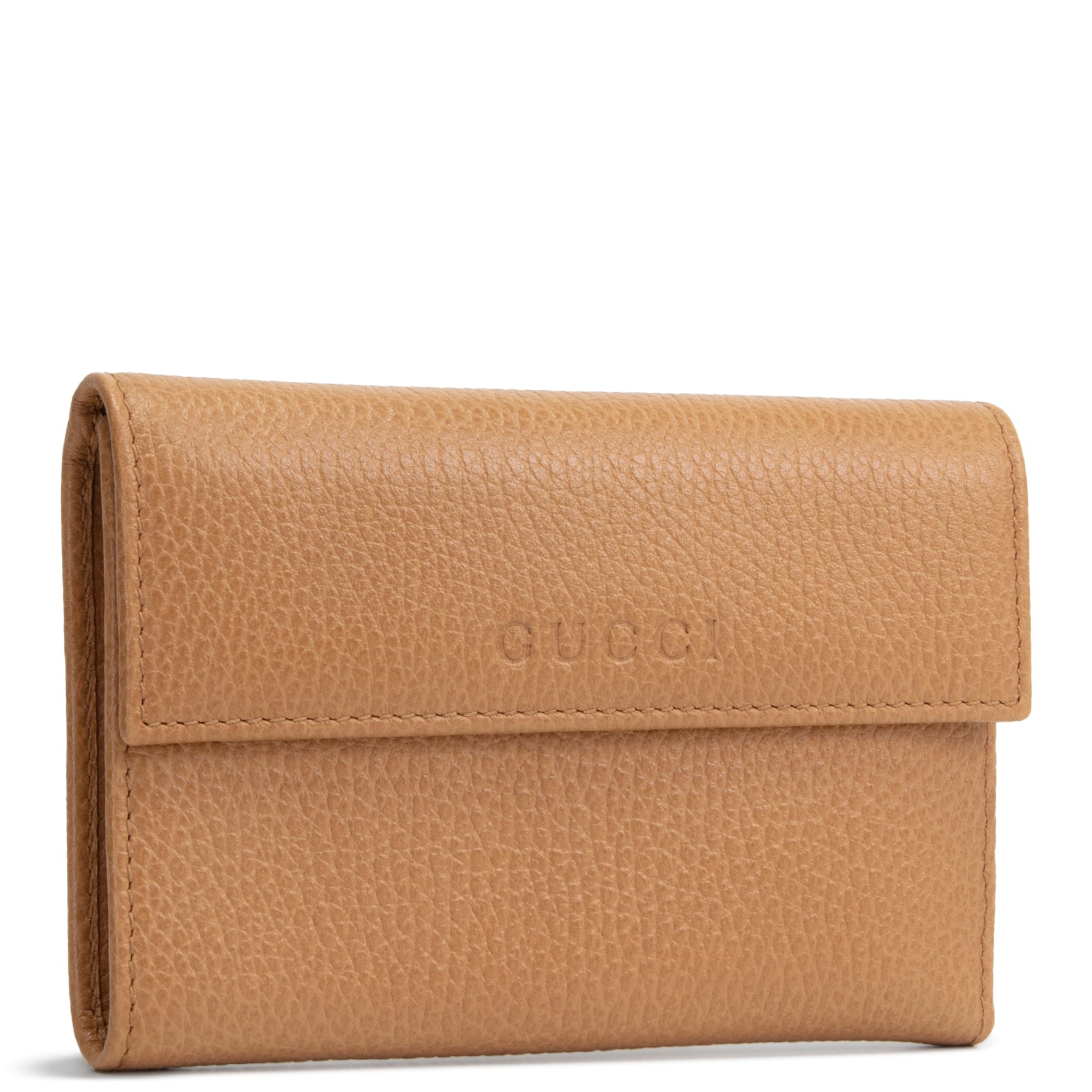 GU Leather French Wallet - Cognac