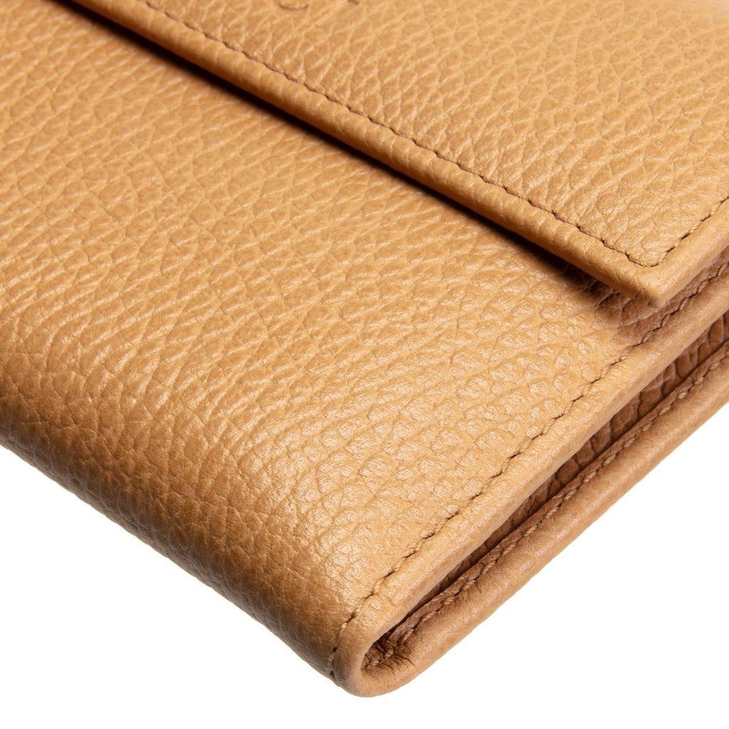 GU Leather French Wallet - Cognac