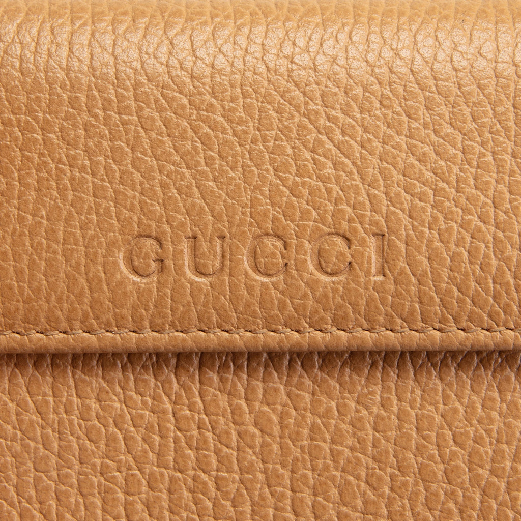 GU Leather French Wallet - Cognac