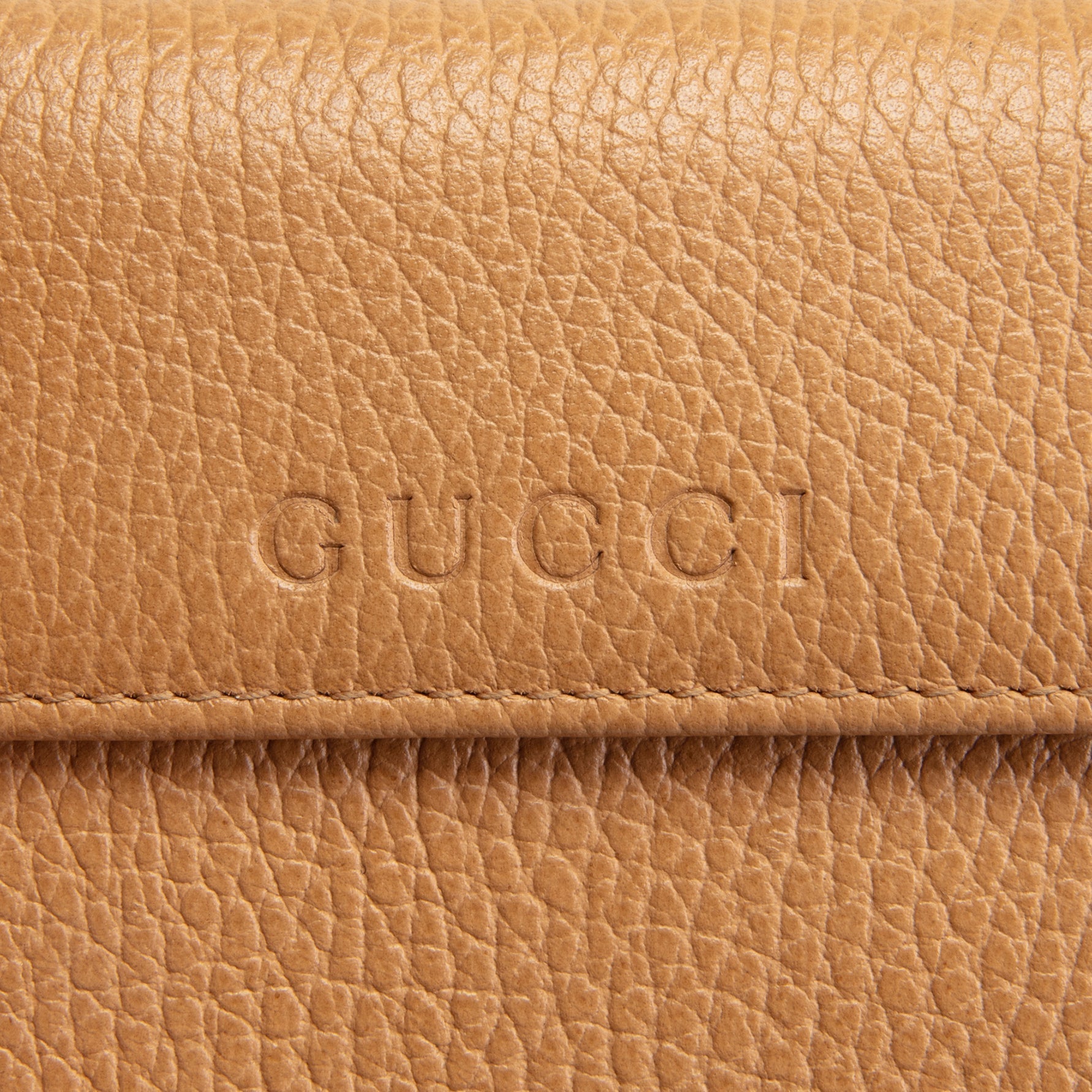 GU Leather French Wallet - Cognac