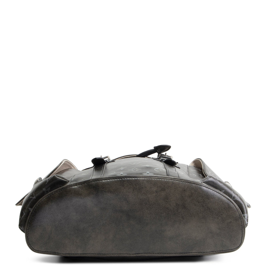 LV Christopher MM Brushed Monogram Eclipse Cowhide Backpack