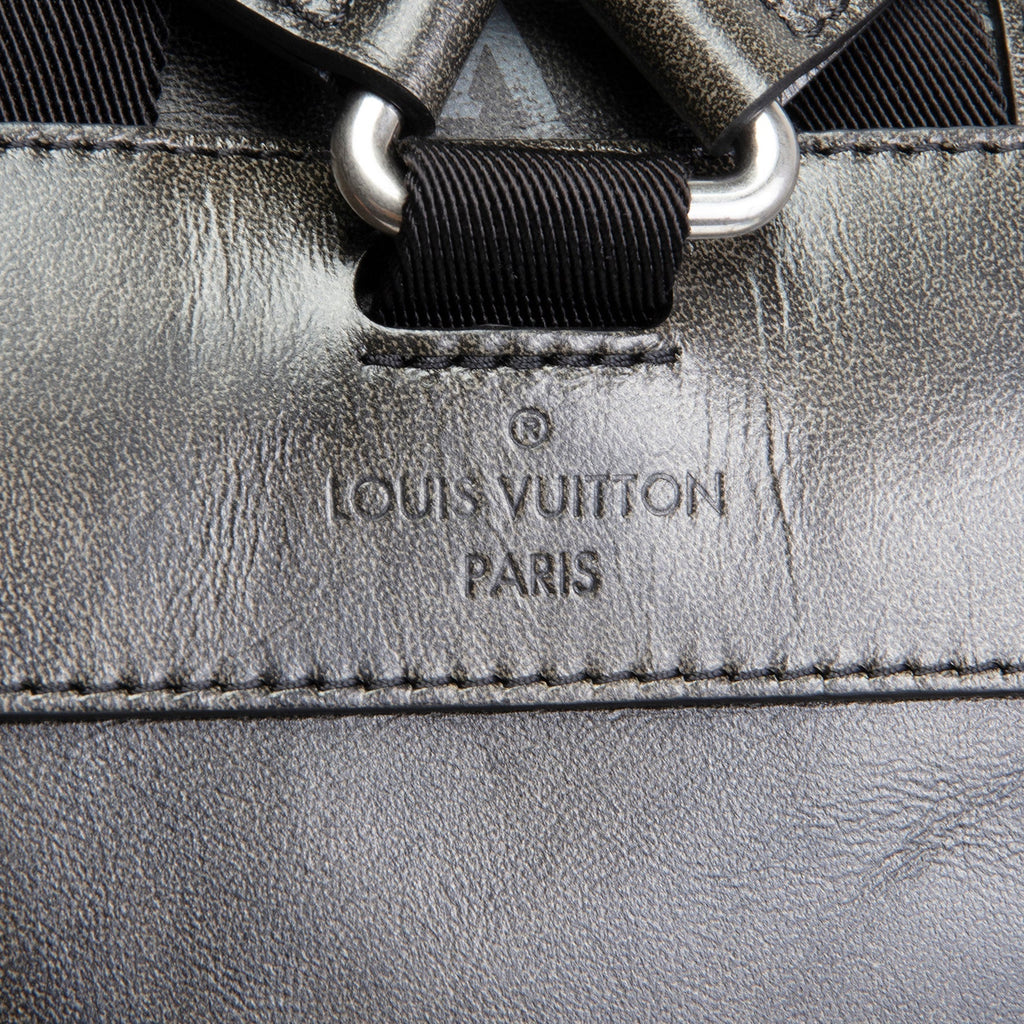 LV Christopher MM Brushed Monogram Eclipse Cowhide Backpack