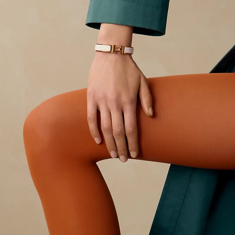 Clic H bracelet  Rose gold plated vert blanc