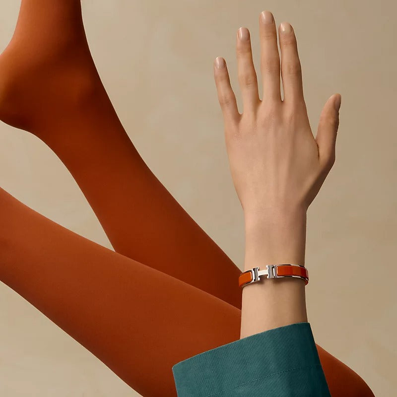 Clic H bracelet  silver orange