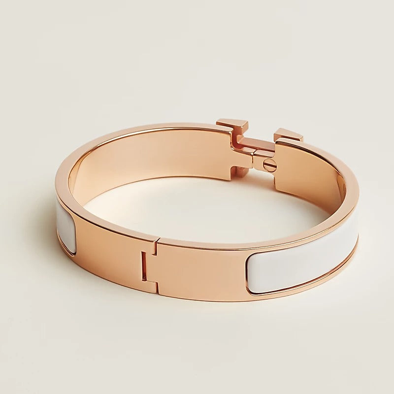 Clic H bracelet  Rose gold plated vert blanc