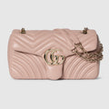 GG Marmont medium shoulder bag in pink beige leather