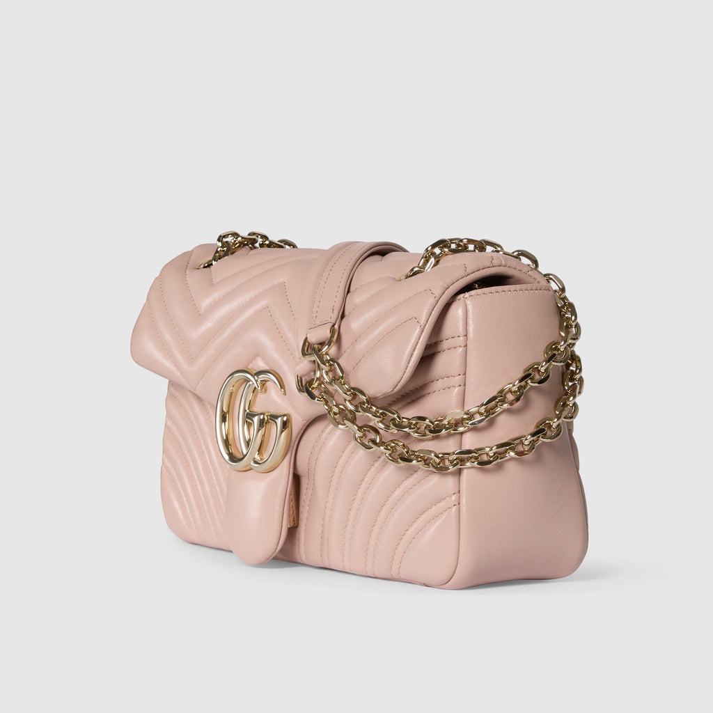 GG Marmont medium shoulder bag in pink beige leather