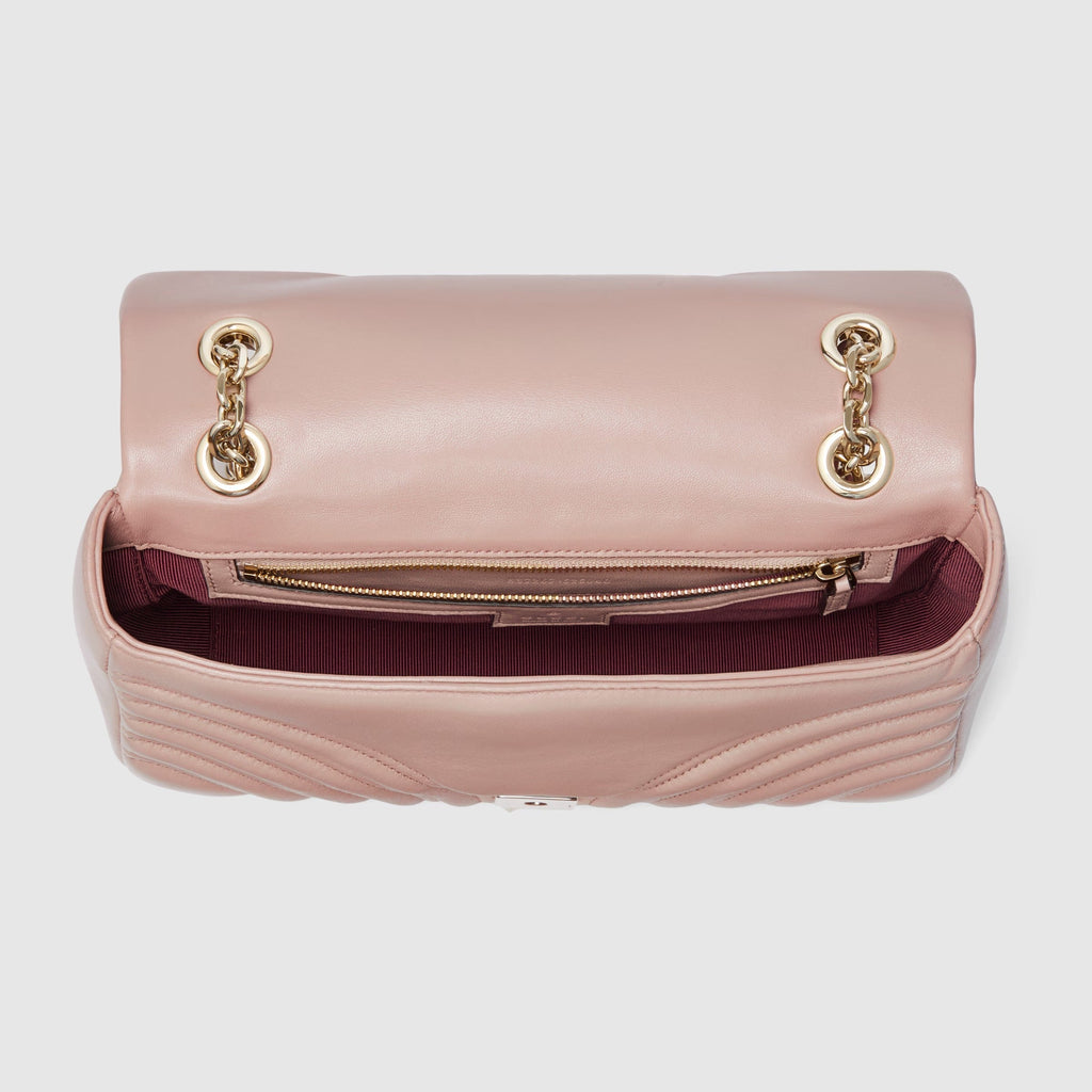 GG Marmont medium shoulder bag in pink beige leather