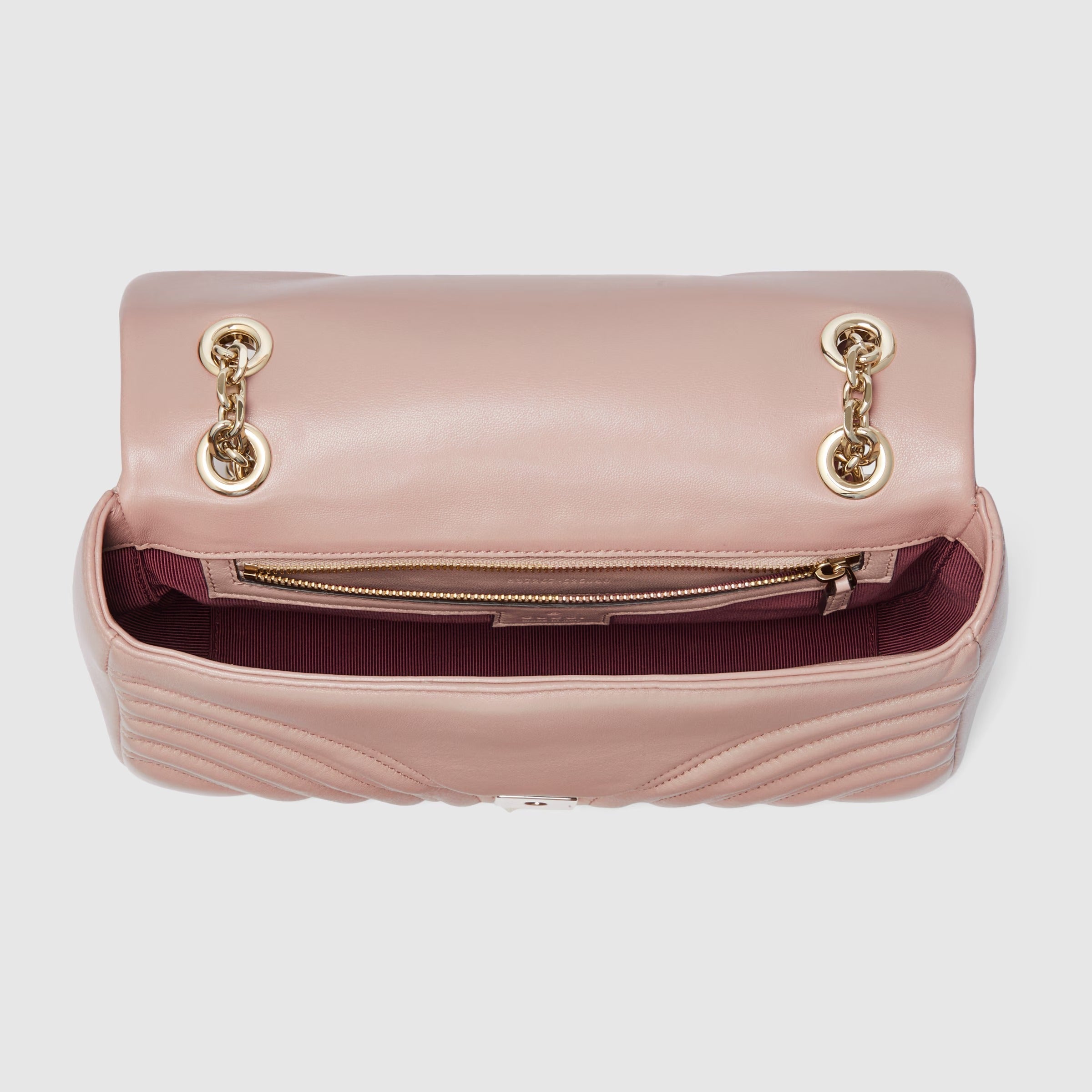 GG Marmont medium shoulder bag in pink beige leather