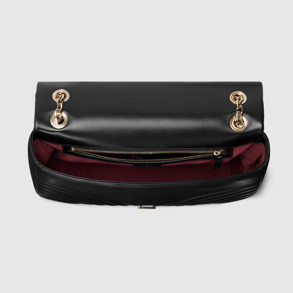 GG Marmont large shoulder bag in black leather